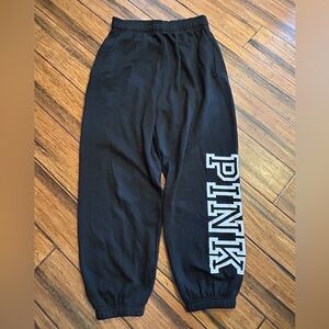 Victoria Secret ‘PINK’ Sweatpants w/ pockets. Black/white. Size Women’s M.